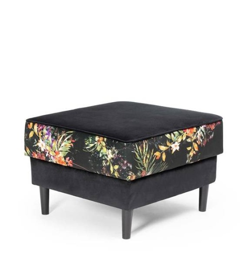 PUF CONFORTABIL MAURICE, NEGRU/PRINT, STIL MODERN, ATR