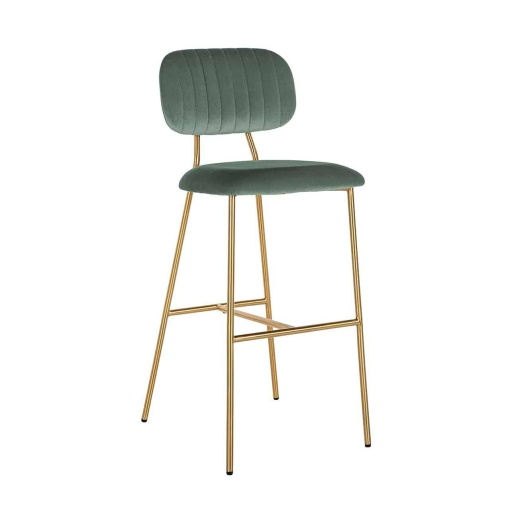 SCAUN DE BAR XENIA JADE 79 VERDE/AURIU, CU TAPITERIE DIN CATIFEA, B2