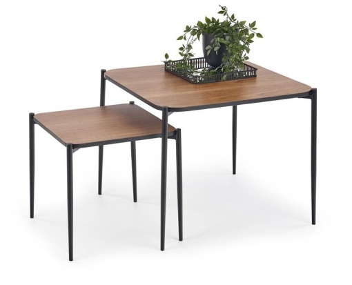 SET 2 MASUTE DE CAFEA GUARDIA KWADRAT NEGRU/NUC STIL MODERN HALMAR
