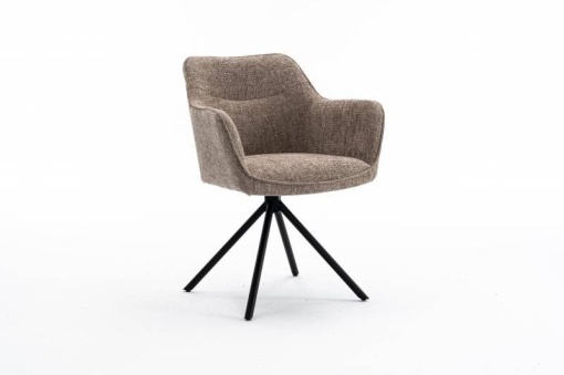 SET 2 SCAUNE ROTATIVE, VERONA, BEJ, METAL SI STOFA, COD 44158, DESIGN MODERN