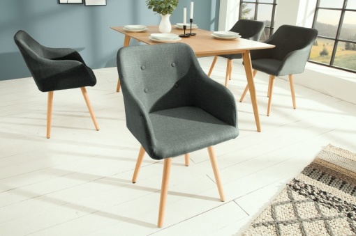 SET 2 SCAUNE, TEXTIL GRI INCHIS, SCANDINAVIA, COD 36823, DESIGN SCANDINAV