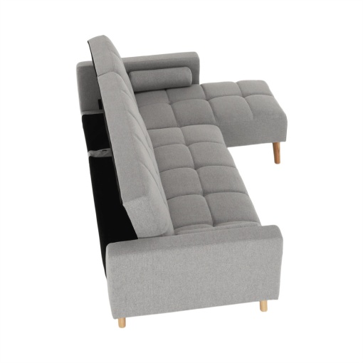SET CANAPEA SOLMA, GRI, DREAPTA, DIN TESATURA, EXTENSIBIL, STIL MODERN, TK