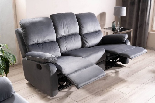 CANAPEA CONFORTABILA SPENCER 3, GRI 14, TAPITERIE DIN CATIFEA, CU FUNCTIE DE RABATARE, STIL MODERN, SIGNAL