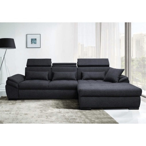 CANAPEA NATIK NEW, MODEL DREAPTA, GRI, DIN TEXTIL ALFA, EXTENSIBIL, SPATIU DEPOZITARE, STIL MODERN, TK