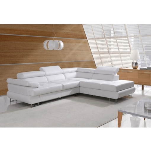 COLTAR BUTON R, MODEL DREAPTA, ALB, DIN PIELE ECOLOGICA, EXTENSIBIL, SPATIU DEPOZITARE, STIL MODERN, TK
