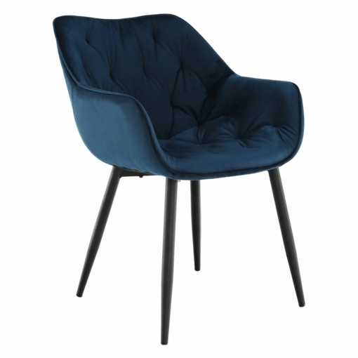 FOTOLIU DE DESIGN FEDRIS, ALBASTRU/NEGRU, DIN TEXTIL VELVET SI METAL, STIL MODERN, TK
