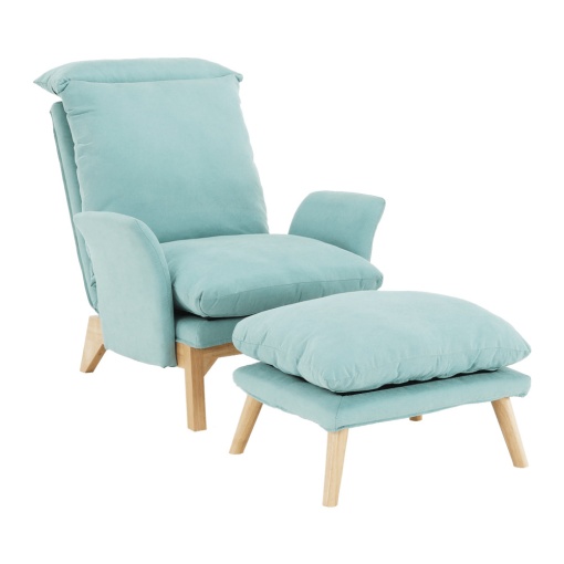 FOTOLIU ZANDER, CU SUPORT PENTRU PICIOARE, MENTOL/NATURAL, DIN TEXTIL SI LEMN, STIL MODERN, TK