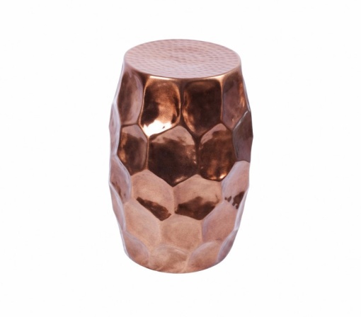 MASUTA DECORATIVA 30CM, ORIENT, DIN METAL DE CULOARE CUPRULUI, COD 40229, ASPECT INDUSTRIAL