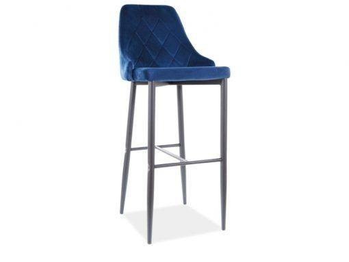 SCAUN DE BAR TRIX B VELVET H-1, ALBASTRU, DESIGN MODERN, SIGNAL