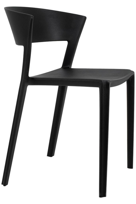 SCAUN DINING/TERASA JASPER, NEGRU, DIN POLIPROPILENA, STIL MODERN B2