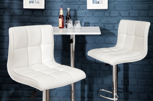 SET 2 BUCATI, SCAUN ALB DE BAR, MODENA, COD 36919, DESIGN MODERN