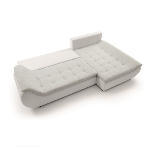 SET CANAPEA BRATO, MODEL DREAPTA, ALB/GRI DESCHIS/ROZ PUDRA, DIN TESATURA SI PIELE ECOLOGICA, EXTENSIBILA, STIL MODERN, TK