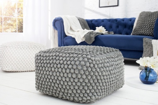 TABURET GRI DIN BUMBAC TRICOTAT MANUAL COSY 37756