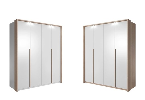 DULAP DORMITOR CU LED XELO 185 ALB/STEJAR AURIU DESIGN SCANDINAV LSK