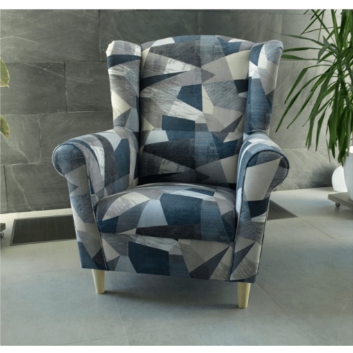 FOTOLIU CHARLOT, GRI ALBASTRU CU MODEL, DIN TEXTIL SI LEMN, STIL MODERN, TK