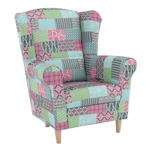 FOTOLIU CHARLOT, PATCHWORK, DIN TEXTIL SI LEMN MASIV FAG, STIL MODERN, TK