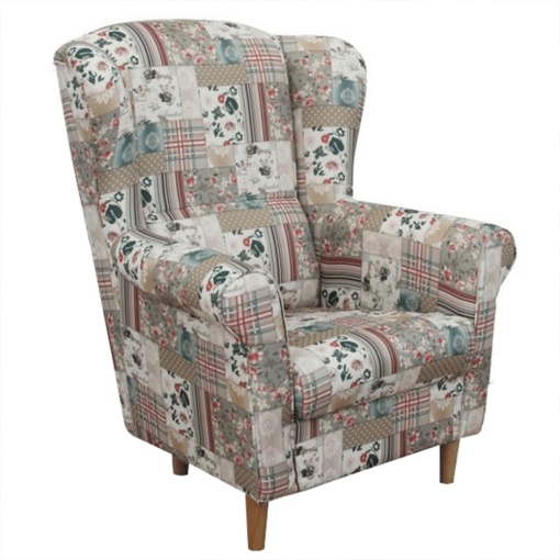 FOTOLIU CHARLOT, PATCHWORK VIORICA 1, DIN TEXTIL SI LEMN MASIV DE FAG, STIL MODERN, TK