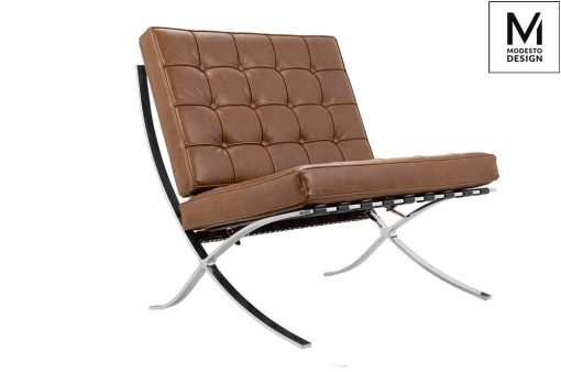 FOTOLIU CONFORTABIL BARCELON, MARO/CROM, DIN PIELE ECOLOGICA SI METAL, STIL MODERN, B2