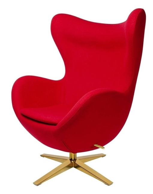 FOTOLIU CONFORTABIL EGG SZEROKI, ROSU 1/AURIU, DIN CASMIR SI METAL, STIL MODERN B2