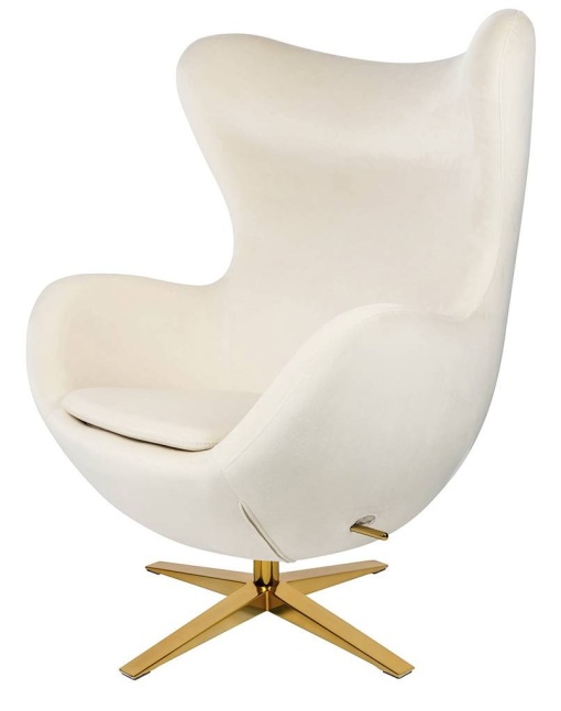 FOTOLIU CONFORTABIL EGG SZEROKI VELVET, BEJ 56/AURIU, DIN CATIFEA SI METAL, STIL MODERN B2