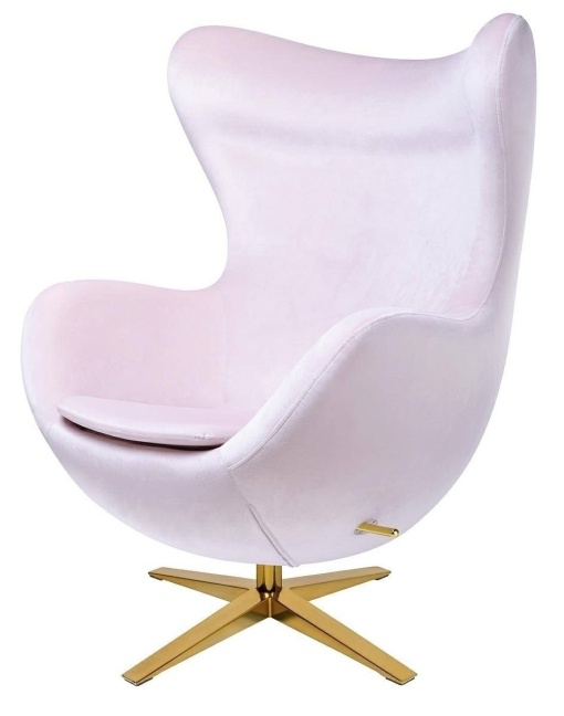 FOTOLIU CONFORTABIL EGG SZEROKI VELVET, ROZ DESCHIS 30/AURIU, DIN CATIFEA SI METAL, STIL MODERN B2