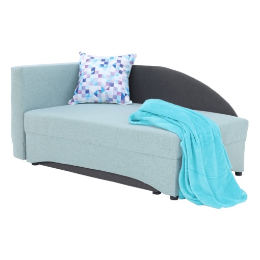FOTOLIU EXTENSIBIL BELLA, MODEL STANGA, MENTA/GRI, DIN TEXTIL, CU SPATIU DEPOZITARE, STIL MODERN, TK