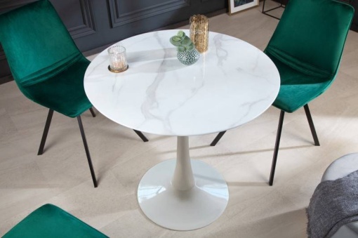 MASA BISTRO, LYON 80CM, DIN STICLA CU ASPECT MARMURA, DESIGN MODERN, ARTIM GROUP