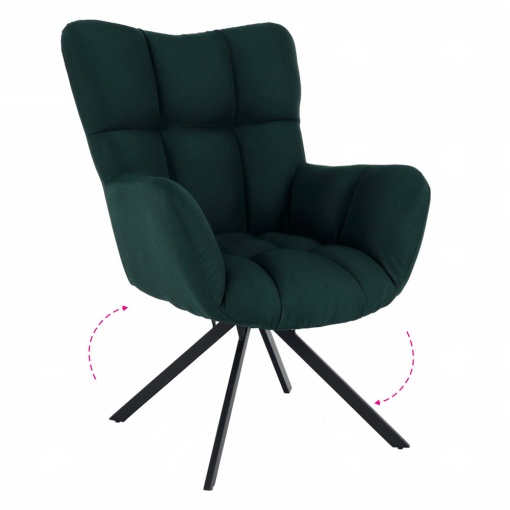 SCAUN DE DESIGN KOMODO, VERDE/NEGRU, DIN TESATURA SI METAL, STIL MODERN, TK