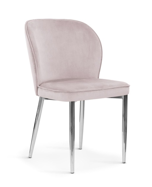 SCAUN DINING AINE, GREIGE/CROM, TAPITERIE DIN CATIFEA SI PICIOARE DIN METAL, STIL MODERN, ATR