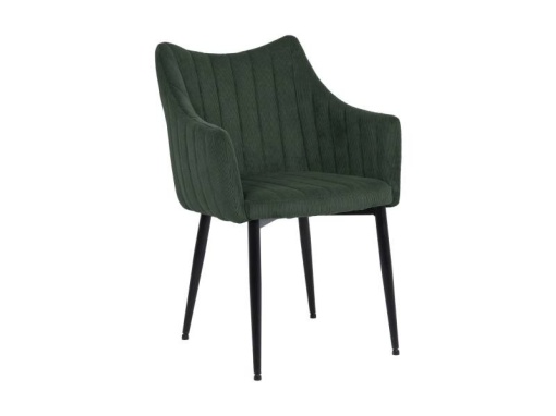 SCAUN DINING MONTE, VERDE 79/NEGRU MAT, TAPITERIE DIN CATIFEA FJORD SI PICIOARE DIN METAL, STIL MODERN
