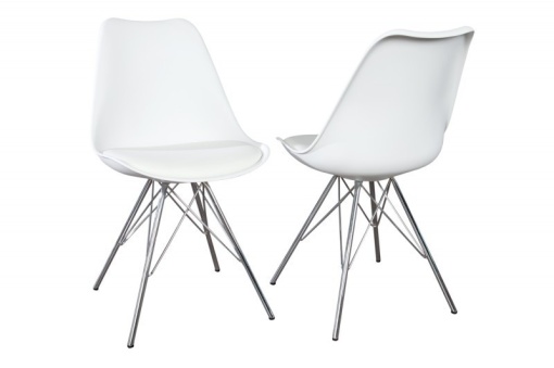 SET 2 SCAUNE, ALBE, SCANDINAVIA RETRO, COD 35784, DESIGN SCANDINAV