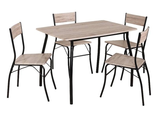 SET MASA CU 4 SCAUNE MODUS STEJAR/NEGRU, STIL MODERN, SIGNAL