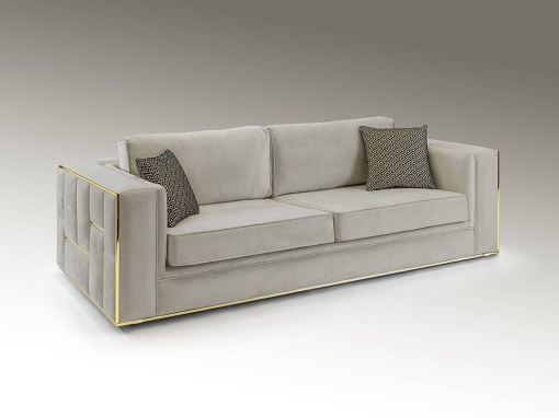 CANAPEA DE LUX, BERLIN, 9031258, 3 LOCURI, GRI DESCHIS/AURIU, DESIGN MODERN