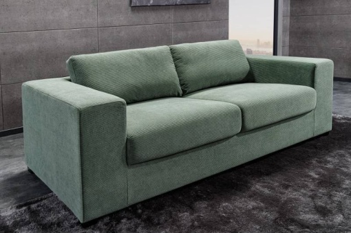 CANAPEA, LOUNGER 220CM, STRUCTURA DE LEMN SI STOFA, VERDE/NEGRU, COD 43758, MODEL DEOSEBIT