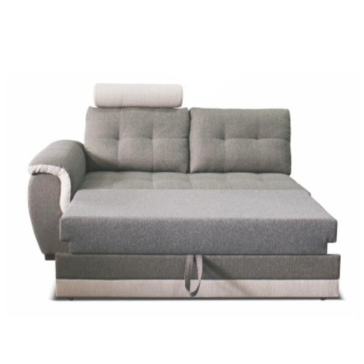 COLTAR CU 2 LOCURI CU TETIERA SI FUNCTIE EXTENSIBILA RUBA 2R+LB, MODEL STANGA, GRI INCHIS SI CREM, DIN TEXTIL INARI, TK
