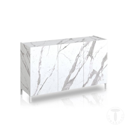 COMODA/BUFET 130CM, EDDY MARMURA, COD 4682, STIL MODERN, REALIZATA PANOURI LAMINATE, EFECT MARMURA