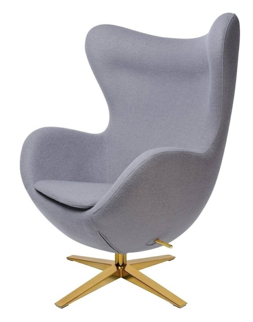FOTOLIU CONFORTABIL EGG SZEROKI, GRI 18/AURIU, DIN CASMIR SI METAL, STIL MODERN B2