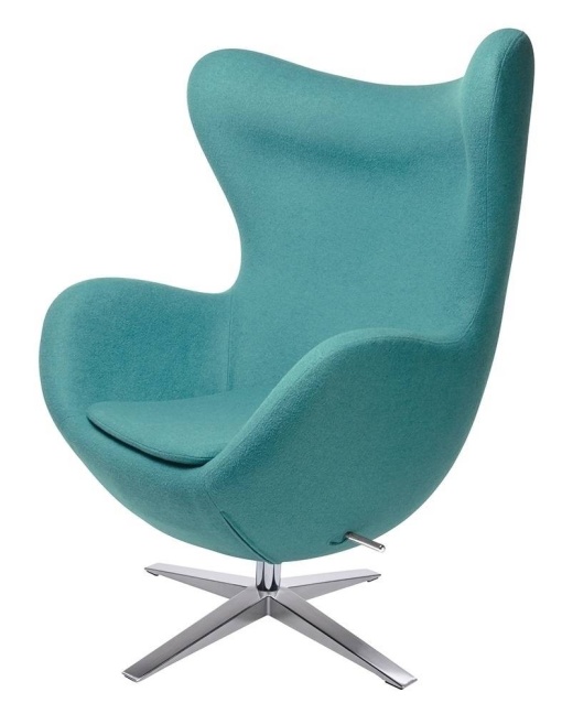 FOTOLIU CONFORTABIL EGG SZEROKI, TURCOAZ 12/CROM, DIN CASMIR SI METAL, STIL MODERN B2