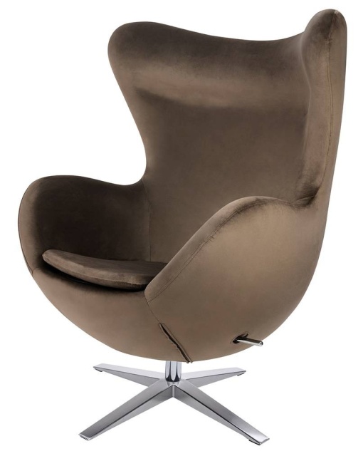 FOTOLIU CONFORTABIL EGG SZEROKI VELVET, MARO 81/CROM, DIN CATIFEA SI METAL, STIL MODERN B2