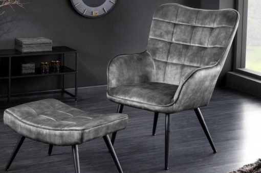 FOTOLIU DE RELAXARE, SCANDINAVIA, CATIFEA GRI, COD 41821
