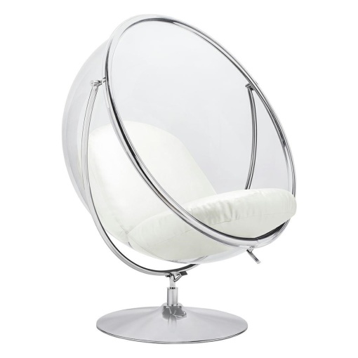 FOTOLIU EXCLUSIVIST BUBBLE STAND 2, ALB/TRANSPARENT/CROM, DIN ACRIL SI PIELE ECOLOGICA, STIL MODERN, B2
