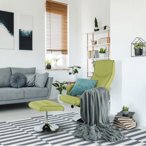 FOTOLIU LONATO, CU SUPORT PICIOARE, VERDE GREENERY, DIN METAL SI TEXTIL, STIL MODERN, TK