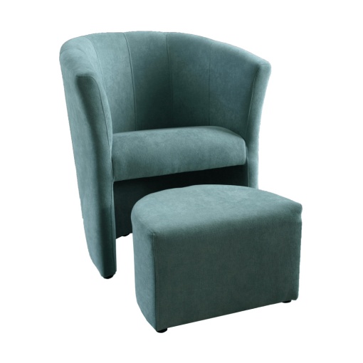 FOTOLIU ROSE, DE CLUB CU TABURET, MENTOL, DIN TEXTIL, STIL MODERN, TK