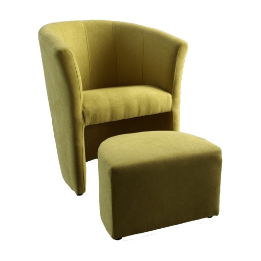 FOTOLIU ROSE, DE CLUB CU TABURET, MUSTAR, DIN TEXTIL, STIL MODERN, TK