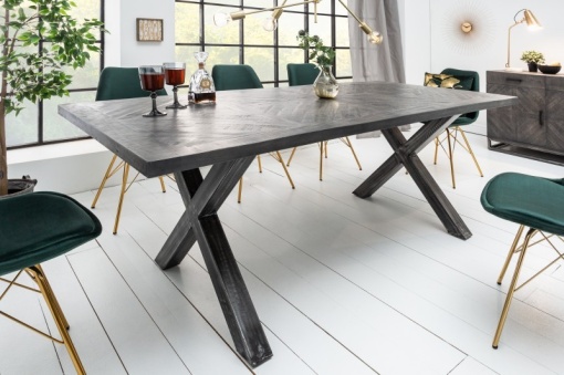 MASA INFINITY HOME 160CM DIN METAL SI LEMN MASIV 39287 STIL INDUSTRIAL