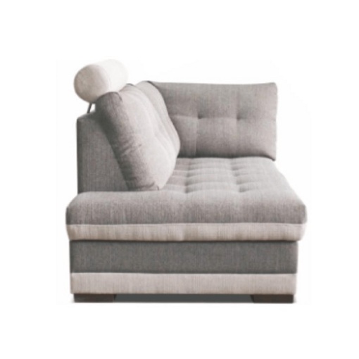 OTOMAN CU TETIERA RUBA BL, MODEL STANGA, GRI INCHIS SI CREM, DIN TEXTIL INARI, STIL MODERN, TK