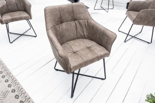 SET 2 SCAUNE, LOFT, TAPITAT IN MICROFIBRA( PIELE ECO), COD 42475, STIL INDUSTRIAL