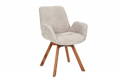 SET 2 SCAUNE ROTATIVE, BALTIC, BEJ, METAL SI TESATURA BUCLE, COD 44199, DESIGN MODERN