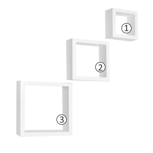 SET RAFTURI KVADRO NEW DR-WS-6103, 3 BUCATI, ALB, DIN MDF INFOLIAT, STIL MODERN, TK