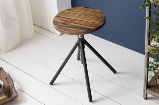 TABURET-SCAUN FACTORY 39711 DIN LEMN MASIV DE SALCAM STIL VINTAGE
